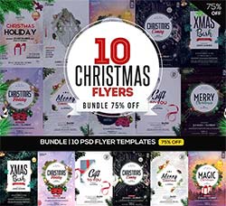 10个圣诞节传单模板合集：BUNDLE 10 CHRISTMAS Flyers